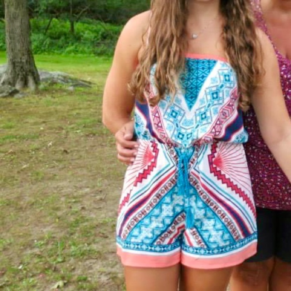 Bright summer romper asymmetrical design